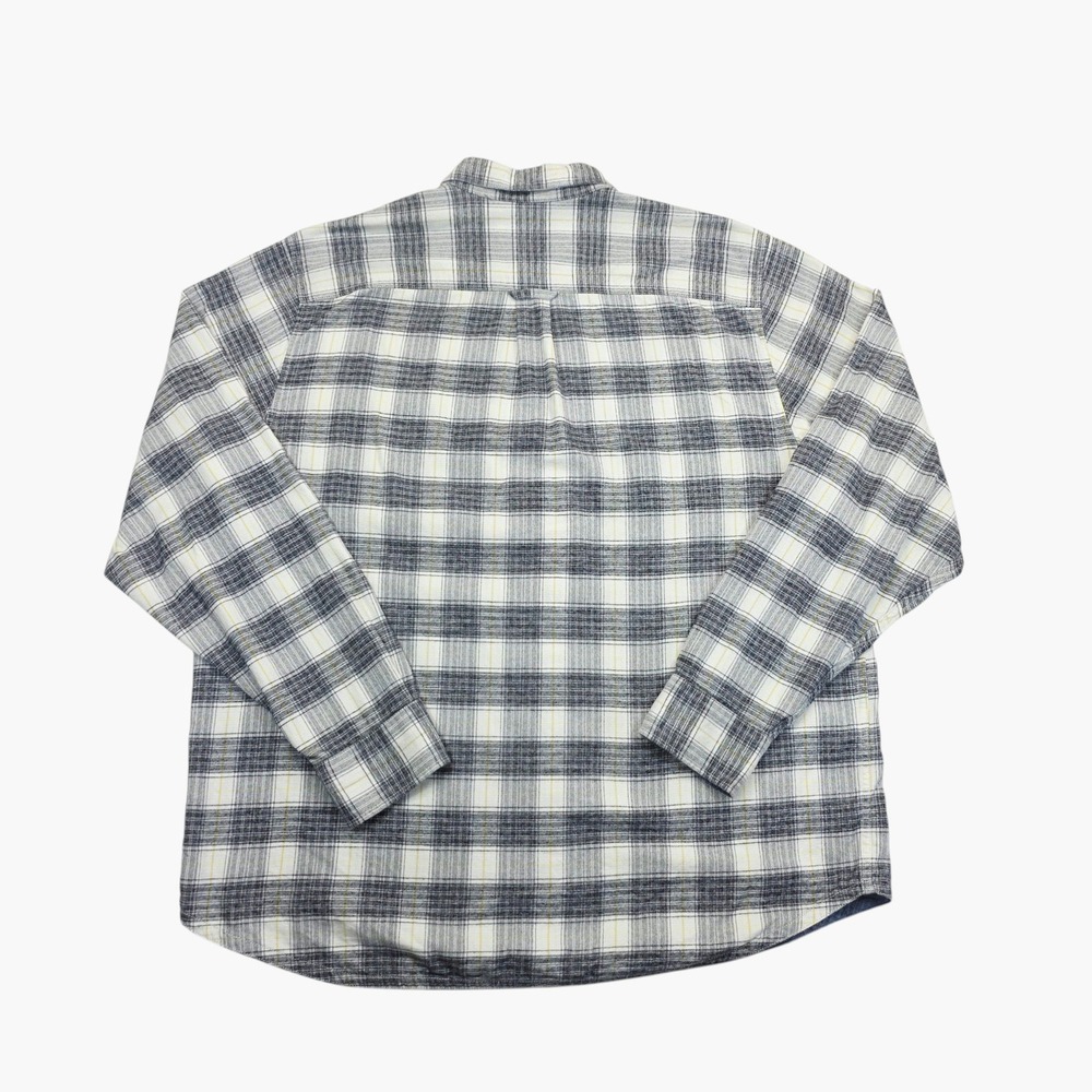 Tommy Bahama Mens XLT Canyon Beach Flannel Shirt Grey White Plaid Long Sleeve - Picture 11 of 11